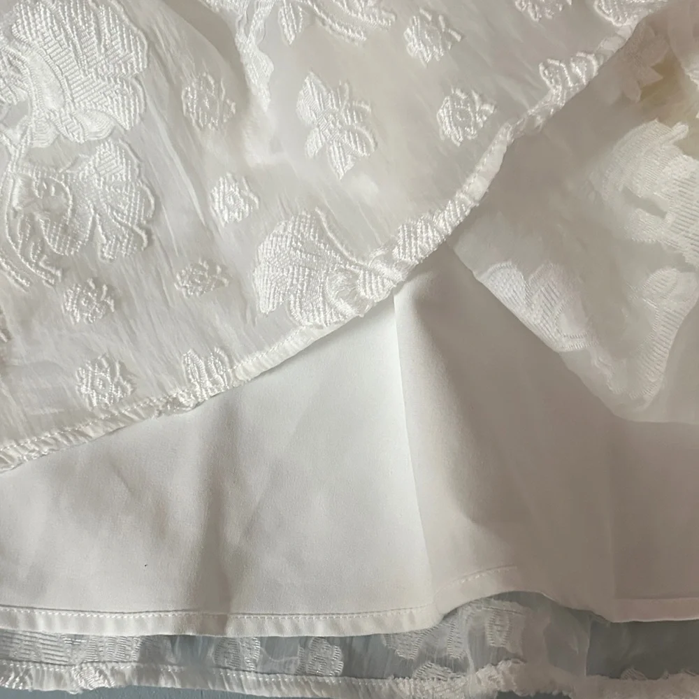 Princess Polly New Chapters Broderie Mini Dress White Floral Embroidery Size 8 - Picture 12 of 12